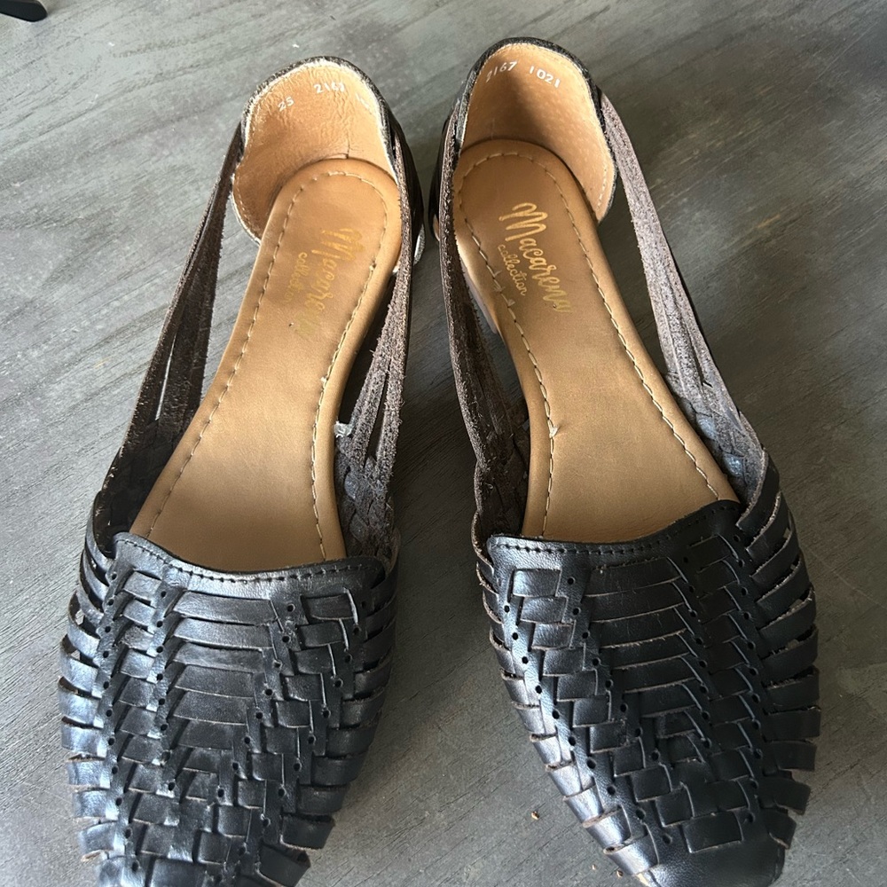 Macarena Black Woven Huarache Flats